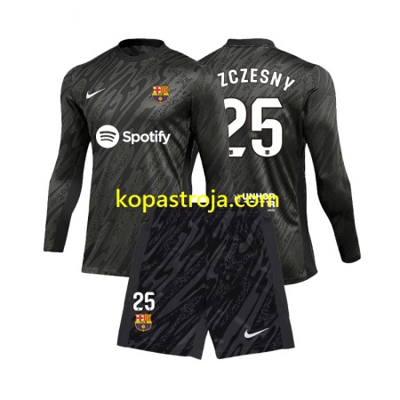 Billiga Fotbollströjor FC Barcelona Wojciech Szczesny 25 Målvakt Barn Borta tröja 2024/25 Långärmad